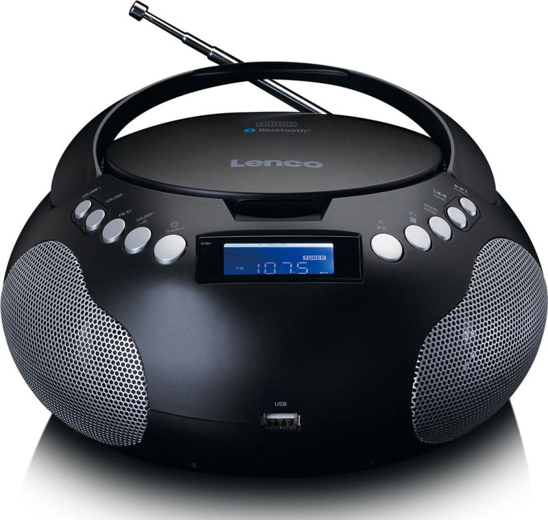 LENCO SCD-331 - Draagbare Radio/CD/MP3 Speler - Zwart - USB en Bluetooth