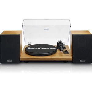 Lenco Platenspeler met Bluetooth - Twee externe Speakers - Ingebouwde Versterker - LS-500OK - Hout