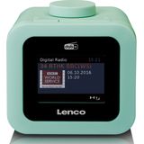 Lenco CR-620 DAB+ klokradio - wekkerradio met 3"" TFT kleurendisplay - PLL FM - 40 voorkeuren voor FM en DAB+ - Alarm en sluimerfunctie - 2 Watt RMS - 3,5 mm - groen, CR-620GR