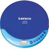 Lenco CD-011 Walkman, draagbare cd-speler met hoofdtelefoon en micro-usb-oplaadkabel, blauw