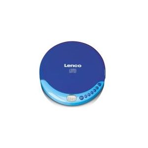 Lenco CD-011 Walkman, draagbare cd-speler met hoofdtelefoon en micro-usb-oplaadkabel, blauw