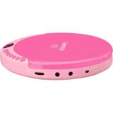 Lenco CD-011 Walkman draagbare cd-speler met hoofdtelefoon en micro-USB-oplaadkabel, roze