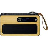 Lenco PDR-040BAMBOOBK - Draagbare DAB Radio met FM, DAB+ en Bluetooth® - Klok en Alarmfunctie - Bamboe-Zwart