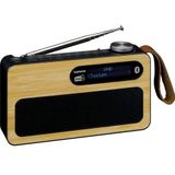 Lenco PDR-040BAMBOOBK - Draagbare DAB Radio met FM, DAB+ en Bluetooth® - Klok en Alarmfunctie - Bamboe-Zwart