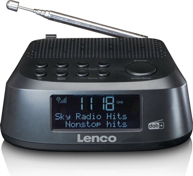 Lenco - CR-605 - Wekker Radio - Zwart - FM en DAB+