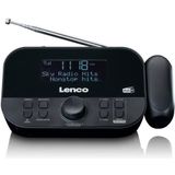 Lenco CR-615 Dab+ projectiewekker - Digitale radio met Dab+ en FM PLL - 30 memorabele stations - twee uur wakker - 180 graden projector - 3,5 mm aansluiting - zwart