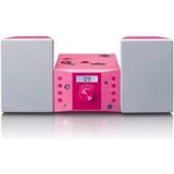 Lenco MC-013 - Stereo set met CD speler, AUX en stickersset - Roze