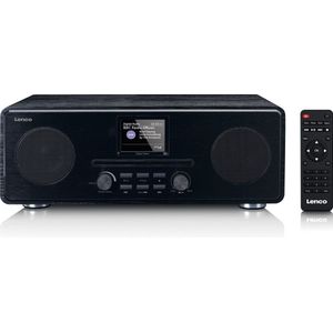 Lenco DAR-061 Dab+ CD-radio - Bluetooth 5.0 - Dab+ en FM PLL-ontvanger - LCD-scherm - Twee uur wakker worden - 2 x 10 W RMS - Equalizer - Aux-in - 3,5 mm - Zwart