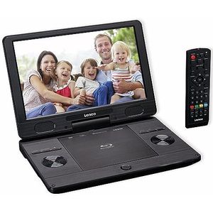 Lenco BRP-1150BK Blu-Ray-speler, draagbare dvd, 11,5 inch, TFT-display, 1024 x 600 pixels, geïntegreerde batterij, met netadapter en auto, USB-ingang, AV-uitgang, HDMI, zwart