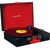 Classic Phono by Lenco TT-110 Plattenspieler - Kofferplattenspieler - 33, 45 und 78 RPM - Bluetooth - Riemenantrieb - 2 Lautsprecher - AUX-IN, RCA-Out, 3,5mm - Schwarz/Rot
