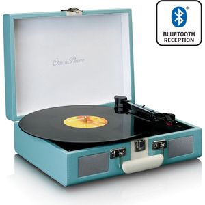 Classic Phono TT-110 - Platenspeler met bluethooth en Speakers - blauw