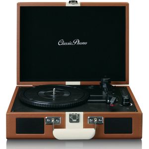 Lenco - TT-120BNWH - Platenspeler - Bruin/Wit - Bluetooth en Ingebouwde Speakers