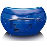 Lenco SCD-24 Kids - Radio CD Speler met AUX-uitgang en Sticker set - Blauw