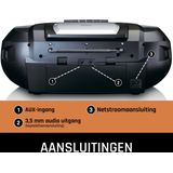 LENCO SCD-720SI - Draagbare Boombox - Zilver - Bluetooth, DAB+/FM Radio, CD, Cassette Recorder, USB Speler