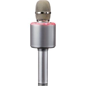 LENCO BMC-085SI - Karaoke microfoon met Bluetooth�, speaker en verlichting - zilver