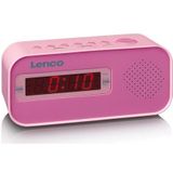 Lenco CR-205PK - Wekkerradio met Slaaptimer - Alarmfunctie - Stickerset - Roze