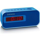 Lenco Klokradio voor kinderen CR-205 - Twee uur wakker worden - FM PLL Radio - Snooze-functie - Dimmer - Sticker - Blauw