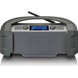 Lenco DAB+ bouwplaatsradio Bluetooth 5.0 FM ontvanger IP54 waterdicht 15 Watt RMS batterij met 5000mAh AUX-in USB lader grijs ODR-150GY