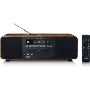 Lenco DAR-051WD -  Stereo DAB+/ FM Radi - C - 2 US - Bluetoot - QI en Afstandsbediening