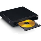 Lenco DVD-120 DVD-Player - HDMI und SCART Anschluss - USB Wiedergabe - MP3,MPG,MPEG4,AVI - Audio und Video Out - Fernbedienung -Schwarz, DVD-120BK, Kompakt