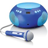 Lenco SCD-620BU - Draagbare Radio/ CD Player met Microfoon - Blauw