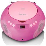 Lenco SCD-620PK - Draagbare Radio/ CD Player met Microfoon - Roze