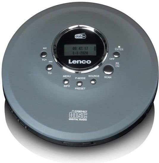 Lenco - CD-400GY - Discman - DAB+ FM Radio - Oplaadbare Batterij