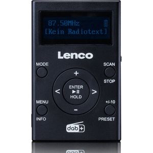 Lenco PDR-011BK - Zakradio met DAB+ en FM - MP3-speler met Een Oplaadbare Batterij - Zwart