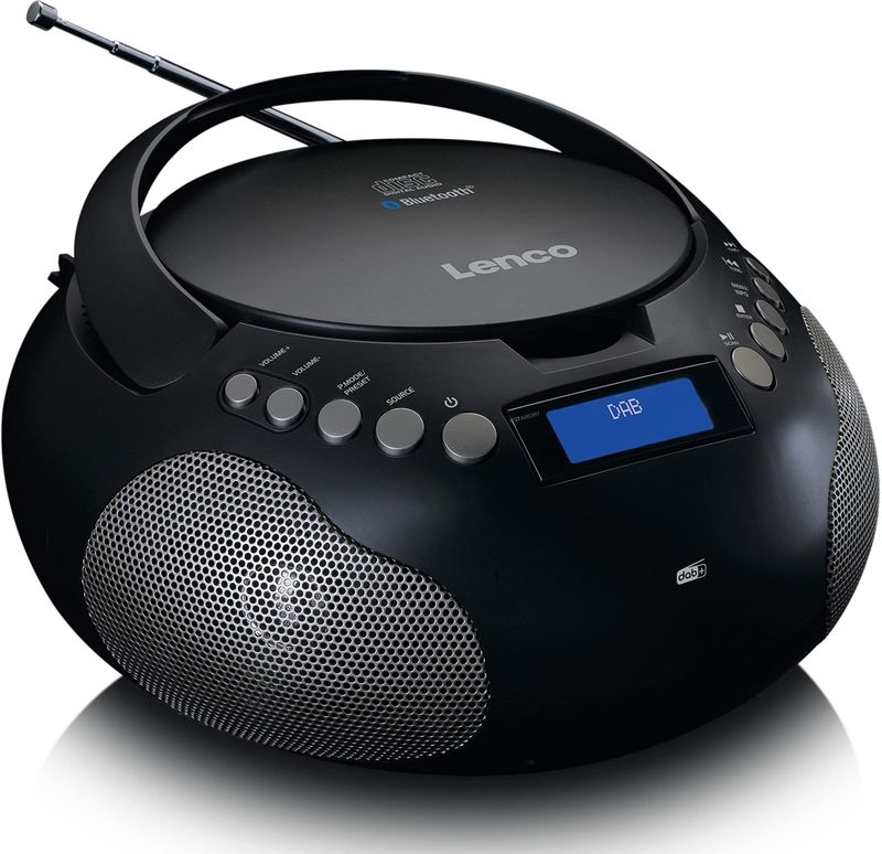 Lenco - SCD-341BK - Draagbare DAB Radio - Zwart - Bluetooth en FM/DAB+