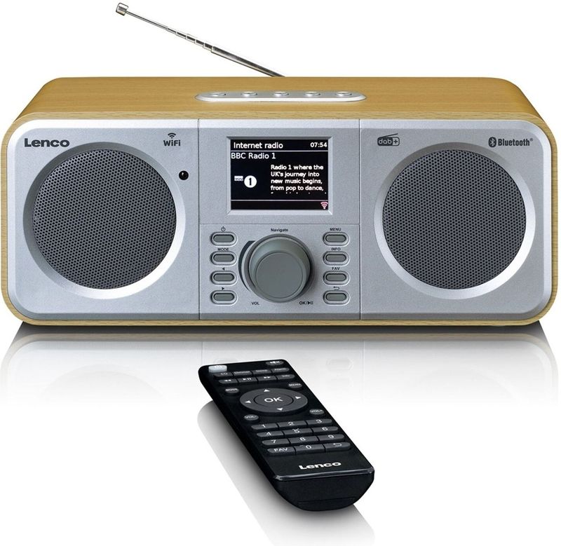 Lenco DIR-141WD - Internet Radio met DAB - Bluetooth 5.0 en Spotify Connec - Hout