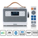 Lenco - PDR-065WH - Draagbare FM/DAB+ Radio - Wit - Met Grote Knoppen