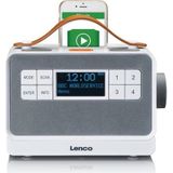 Lenco PDR-065WH - Draagbare DAB Radio - F - DAB - Bluetooth® en AUX
