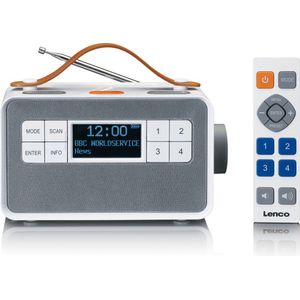 Lenco PDR-065WH - Draagbare DAB Radio - F - DAB - Bluetooth® en AUX