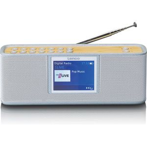 Lenco - PDR-046GY - DAB Radio - Wit/Bamboe - Bluetooth