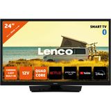 Lenco LED-2463 24-Zoll Smart TV Full HD - Fernseher mit Bluetooth - 12V Kfz- Adapter - Netflix, YouTube & WLAN - Bluetooth - HDMI - Ethernet - schwarz