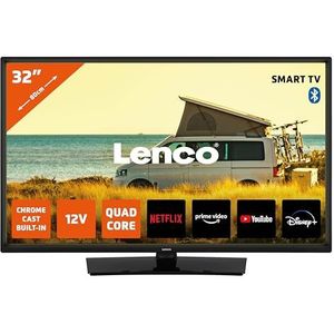Lenco - LED-3263BK - 32" Android Smart TV - Zwart - Inclusief 12V Auto Adapter