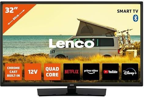 Lenco - LED-3263BK - 32" Android Smart TV - Zwart - Inclusief 12V Auto Adapter