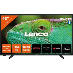Lenco LED-4243BK 42-inch Android Smart TV (42"", LCD met LED-achtergrondverlichting, Volledige HD), TV, Zwart