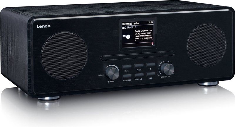 Lenco - DIR-261BK - Internet DAB+ FM Radio - Zwart - Bluetooth - CD-speler