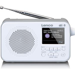 Lenco PDR-036WH - DAB en FM Radio met Bluetooth - Wit