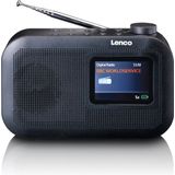 Lenco PDR-026 DAB+ draagbare radio, Bluetooth 5.1, PLL FM-radio, 3 geheugentoetsen, 2,6 inch kleurendisplay, geïntegreerde batterij, telescopische antenne, zwart