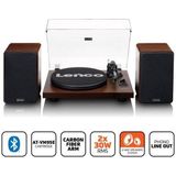 Lenco Platenspeler met Bluetooth - Twee externe Speakers - Ingebouwde Versterker - LS-600WA - Bruin