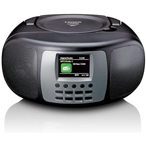 Lenco SCD-860 - tragbares CD-Radio - DAB+ und FM Radio - Bluetooth - Toploader CD-Player - 2,4 TFT Display - Zwei Weckzeiten - 2 x 2 Watt RMS - 5 Speichertasten - schwarz