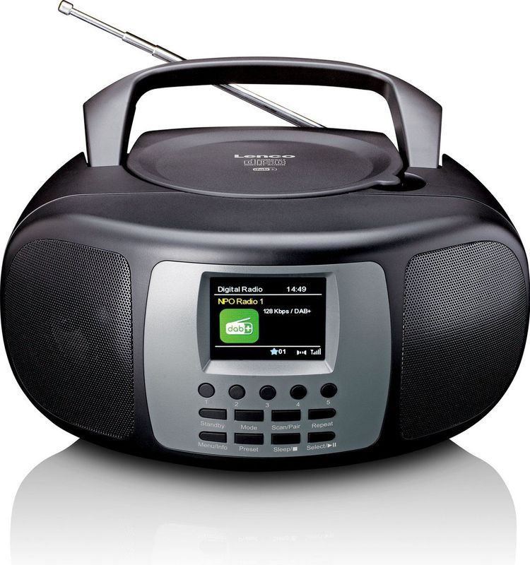 Lenco SCD-860BK - Draagbare DAB+/FM Radio - Zwart-Grijs - Bluetooth® - CD-Speler