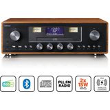 LENCO DAR-081WD - DAB+/FM Radio met CD-spele - US - Bluetooth® en Draadloos Oplaadpunt - Hout/Zwart