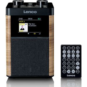Lenco Portable DAB+/FM Radio Bluetooth®,10W Speaker,14H Batterij Hout