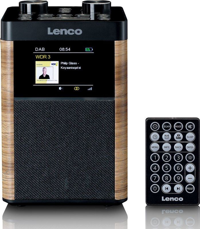 Lenco - PDR-060WD - DAB+/FM Radio - Zwart - Houtafwerking - Bluetooth