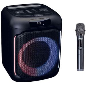 Lenco Bluetooth Speaker PA-100 Party Speaker Zwart (14 h, Oplaadbare batterij), Bluetooth luidspreker, Zwart