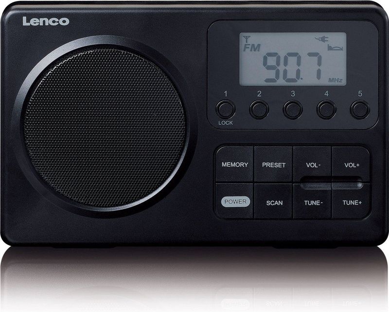 Lenco - MPR-035BK - Draagbare FM Radio - Zwart - Compact Design