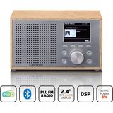 LENCO DAR-017WH - Compacte en stijlvolle DAB+/FM radio met Bluetooth® en houten behuizing - Eikenhout